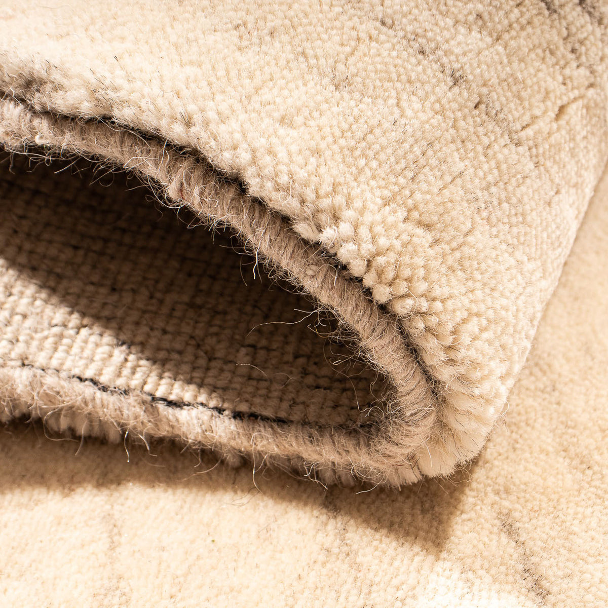 Gabbeh-matta - Softy kvadrat  - 74 x 69 cm - beige