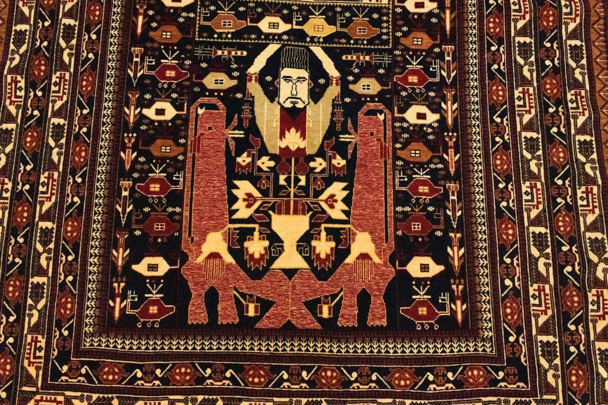 Afghansk matta - 196 x 122 cm - blå