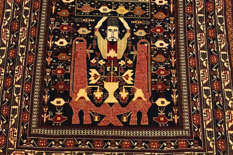 Afghansk matta - 196 x 122 cm - blå