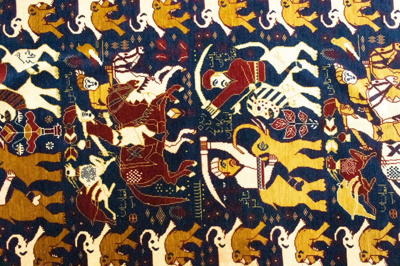 Afghansk matta - 195 x 128 cm - blå