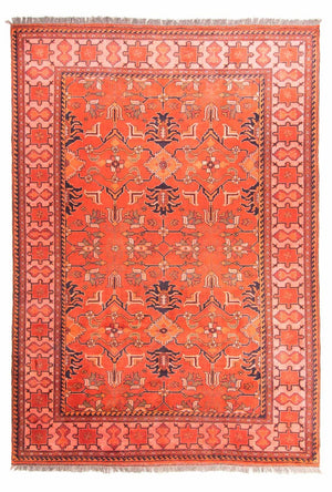 Afghansk matta - Hatshlu - 300 x 205 cm - ljusröd