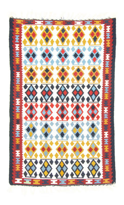 Kelim-matta - gammal - 150 x 94 cm - beige