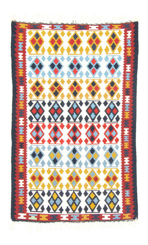 Kelim-matta - gammal - 150 x 94 cm - beige