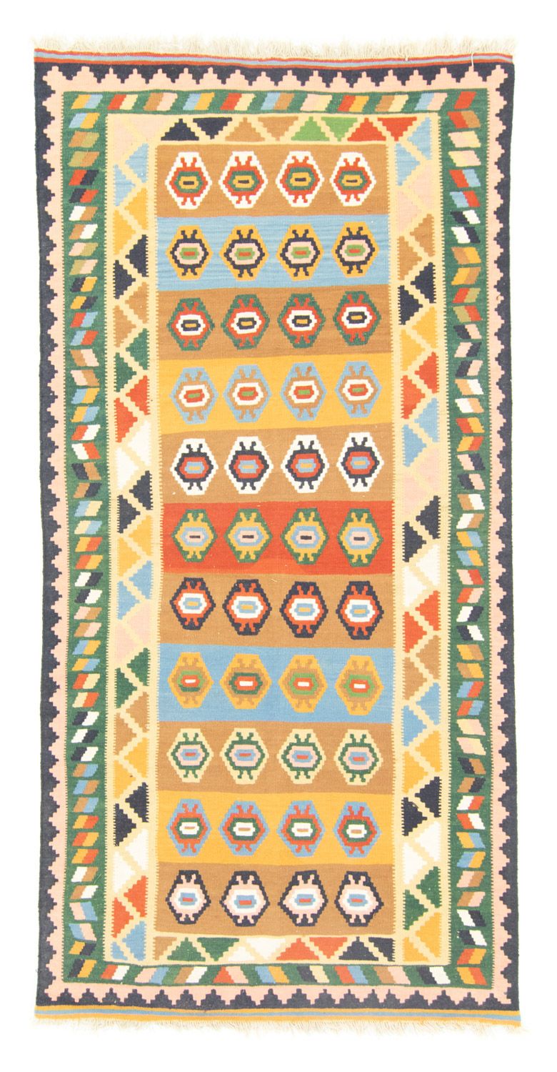 Runner Kelim Carpet - orientalisk matta - 256 x 128 cm - färgad
