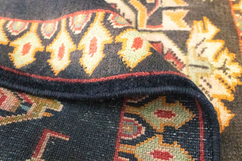 Turkaman-matta - 87 x 67 cm - mörkblå