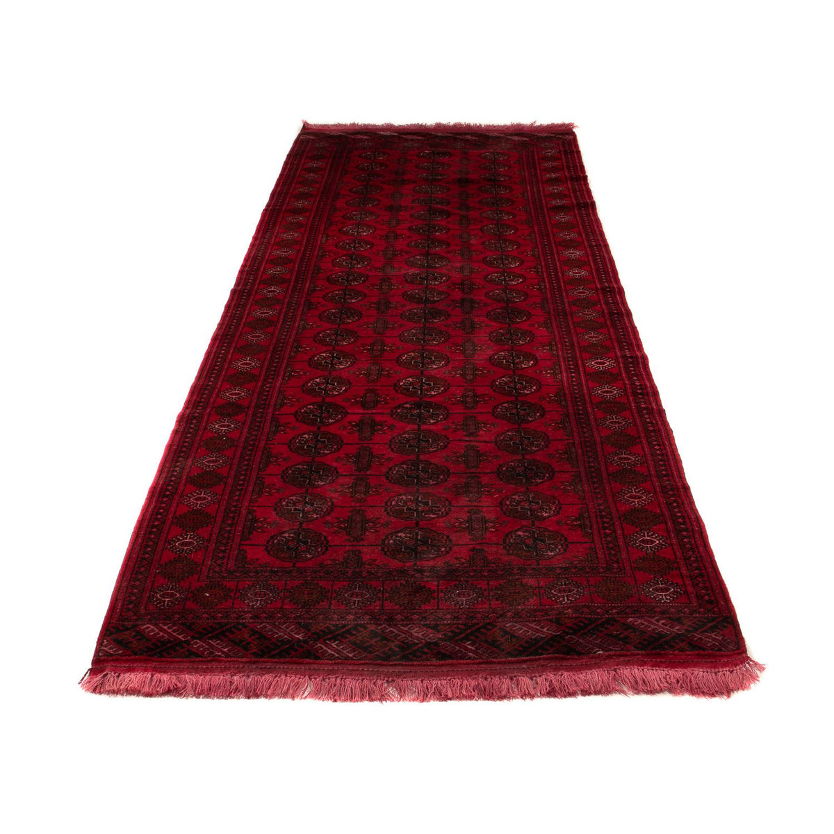 Runner Afghansk matta - Bukhara - 280 x 106 cm - mörkröd
