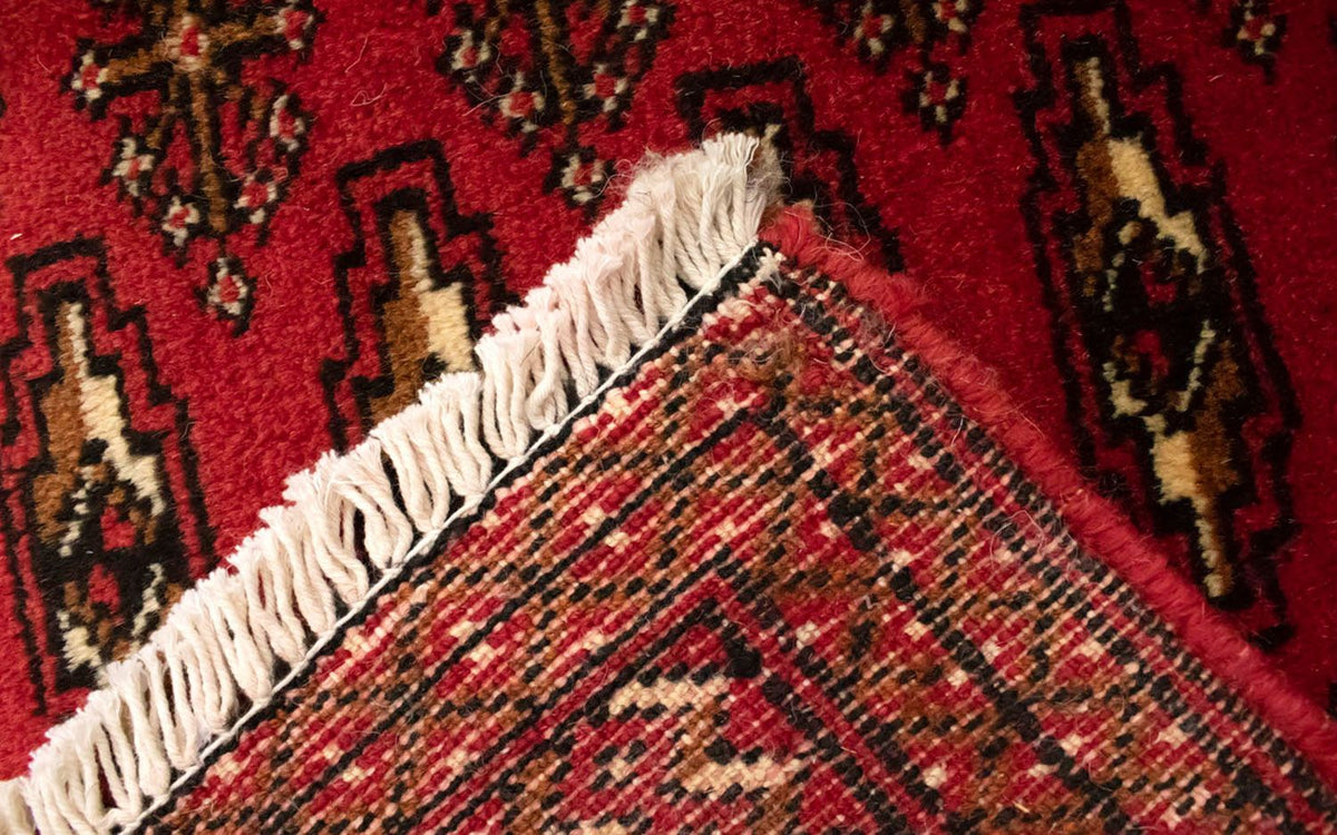 Turkaman-matta - 130 x 60 cm - röd