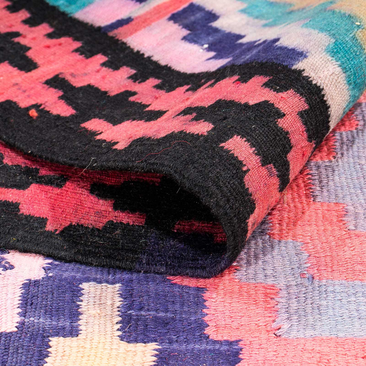 Runner Kelim-matta - gammal - 330 x 135 cm - flerfärgad