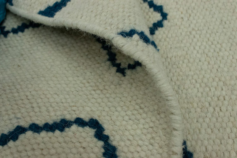 Kelim matta - trendig - 95 x 62 cm - blå