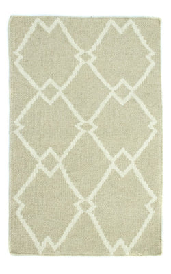 Kelim matta - trendig - 90 x 60 cm - beige