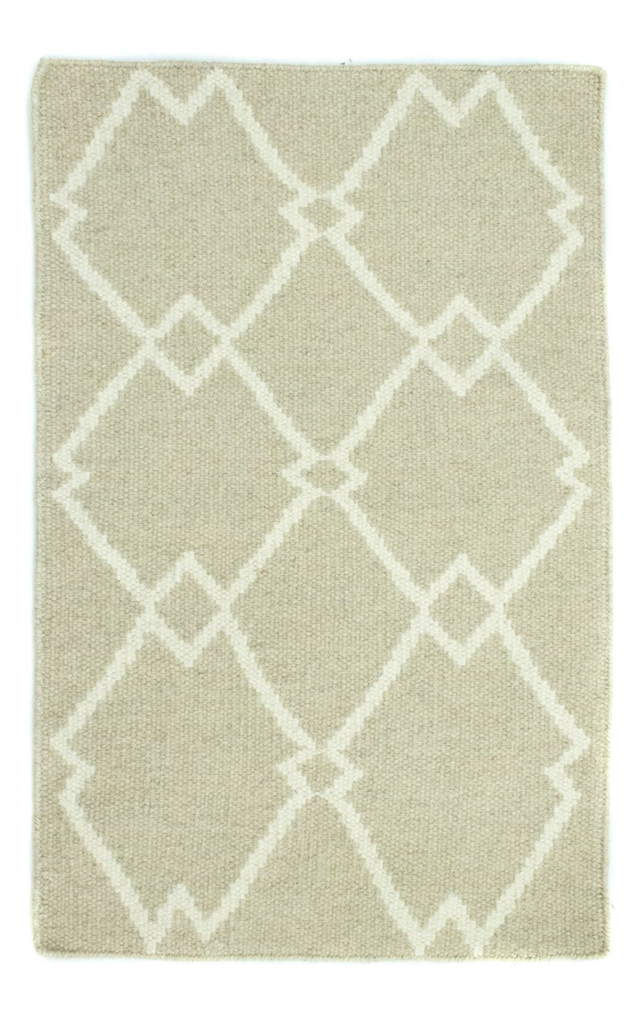 Kelim matta - trendig - 90 x 60 cm - beige