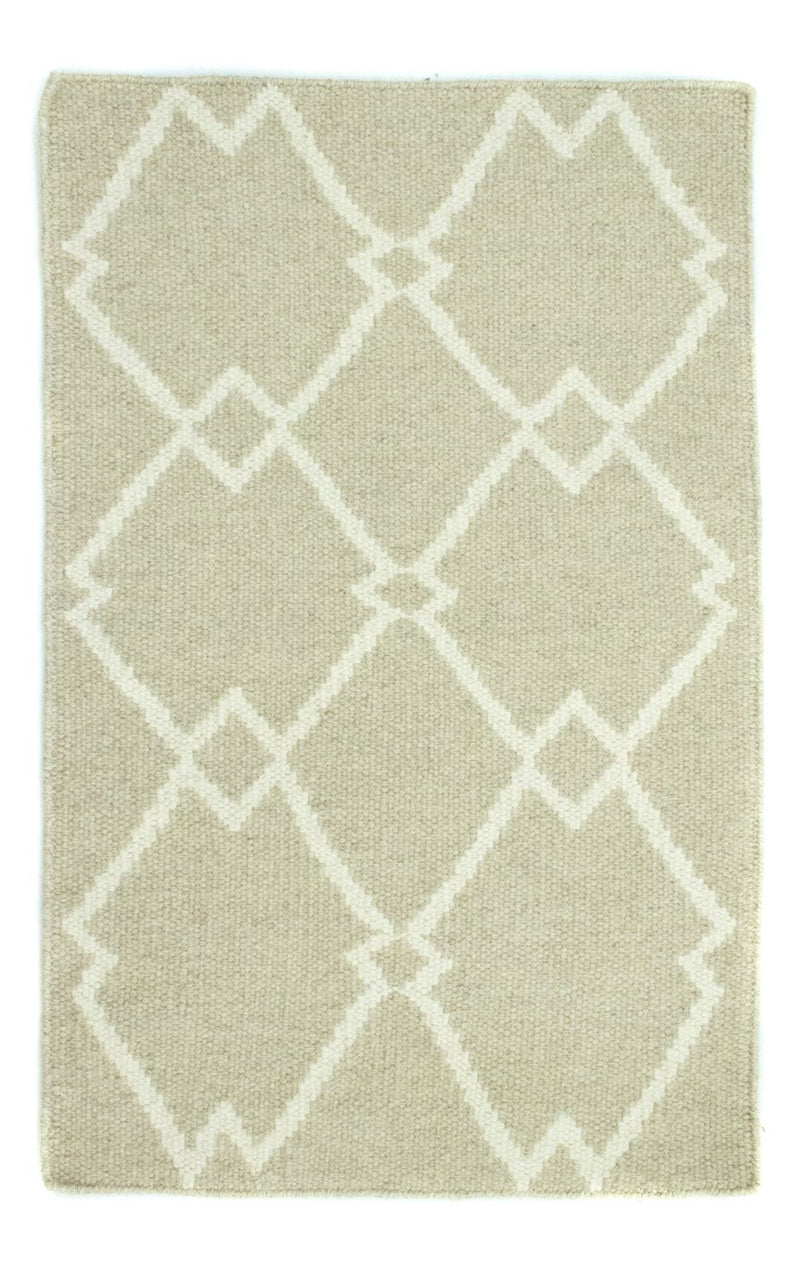Kelim matta - trendig - 90 x 60 cm - beige