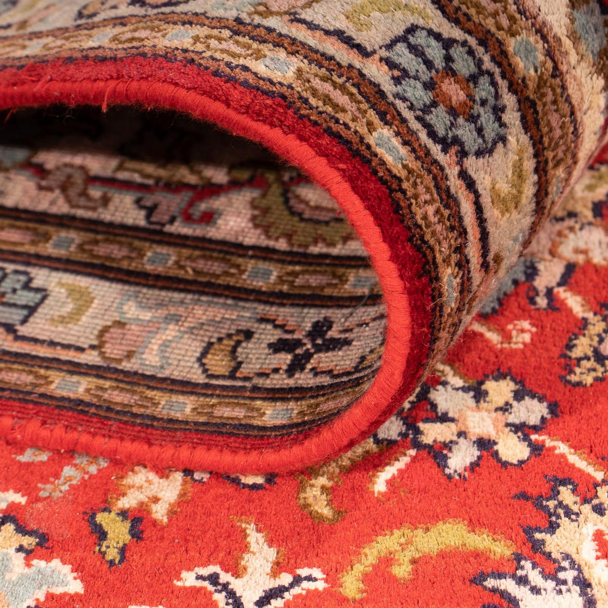 Sidenmatta - Kashmir Silk - 277 x 186 cm - röd