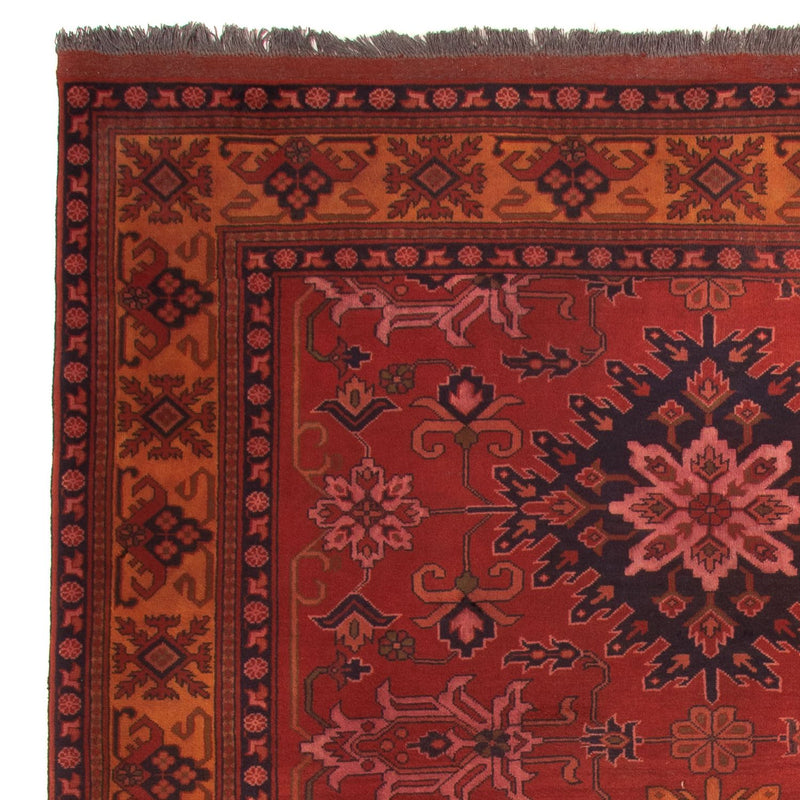 Afghansk matta - Hatshlu - 313 x 210 cm - mörkröd