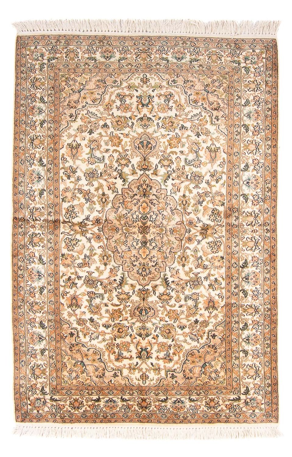 Sidenmatta - Kashmir Silk - 150 x 96 cm - grädde