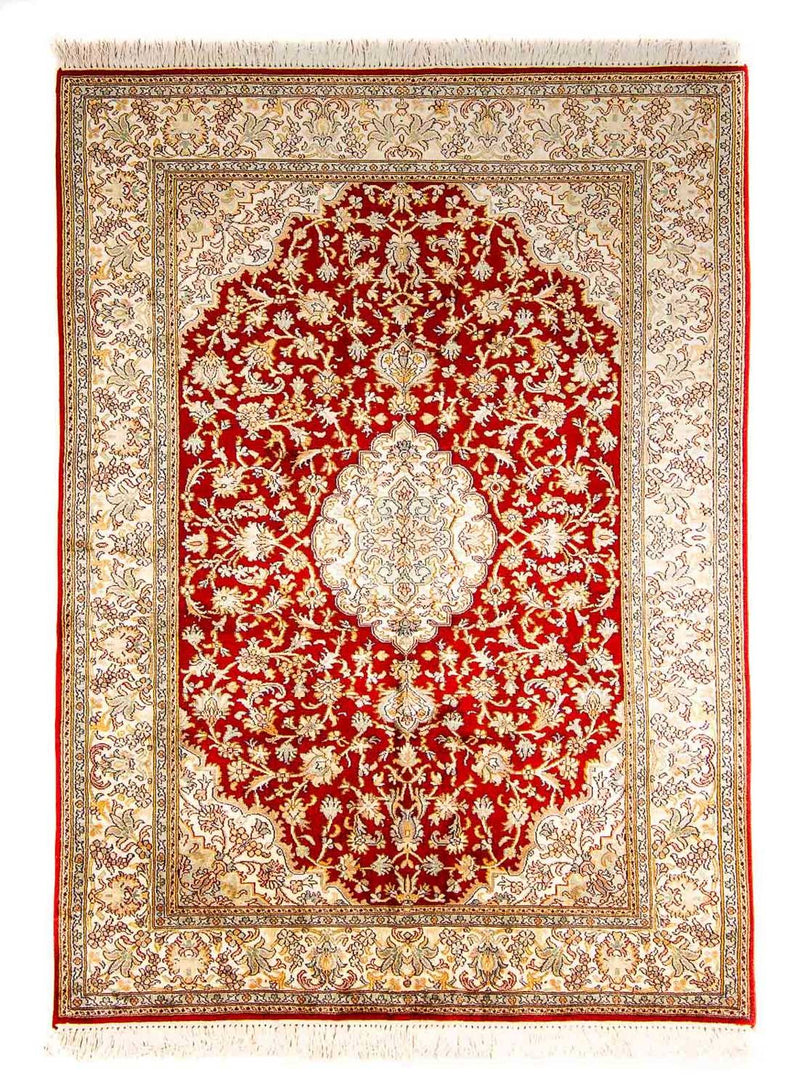 Sidenmatta - Kashmir Silk - 186 x 129 cm - röd