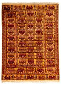 Sidenmattor - afghanskt silke - 173 x 126 cm - guld