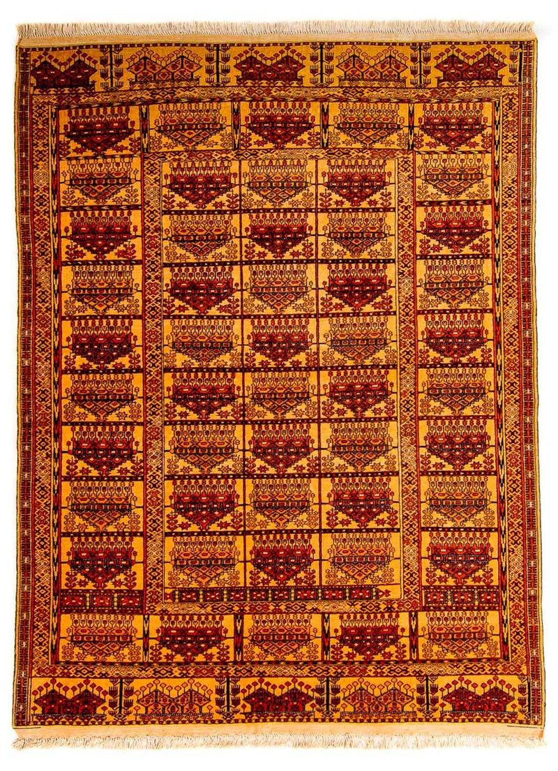 Sidenmattor - afghanskt silke - 173 x 126 cm - guld