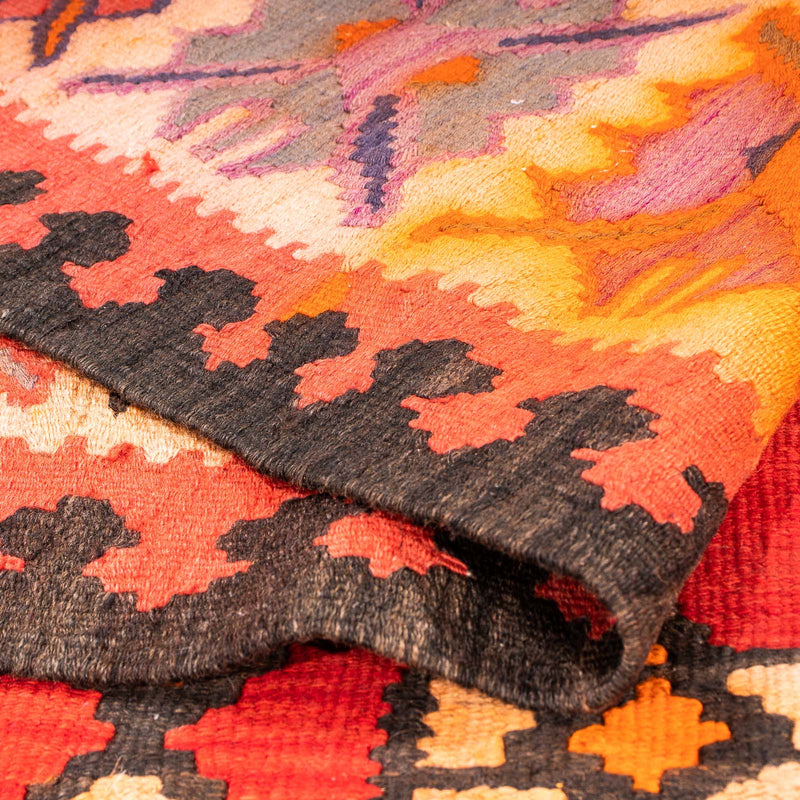 Runner Kelim-matta - gammal - 380 x 150 cm - flerfärgad