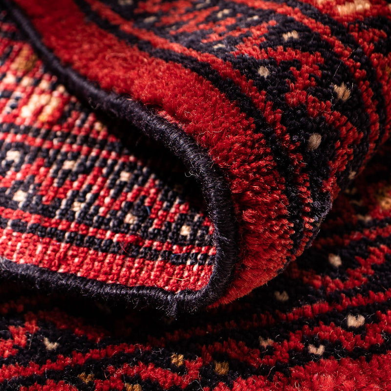 Turkaman-matta - 88 x 67 cm - mörkröd