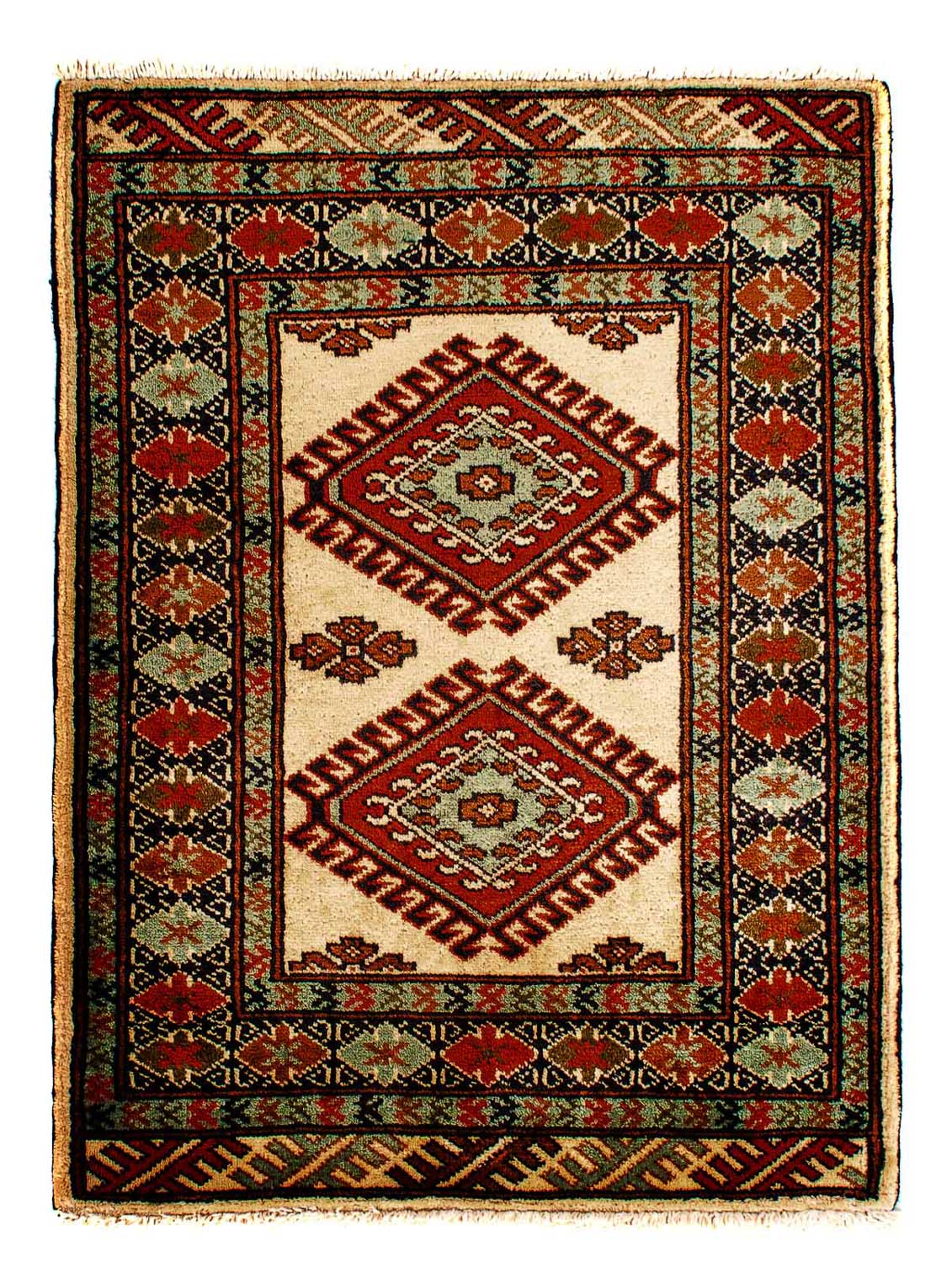 Turkaman-matta - 94 x 67 cm - beige