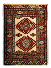 Turkaman-matta - 94 x 67 cm - beige