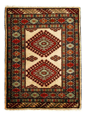 Turkaman-matta - 94 x 67 cm - beige