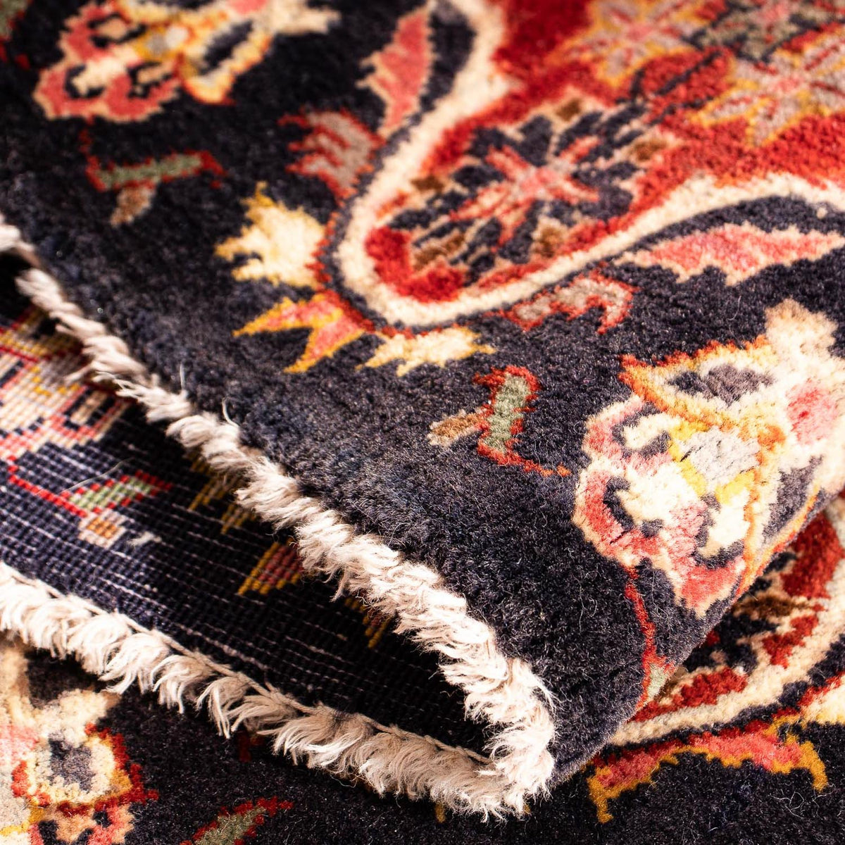 Persiska mattor - Keshan kvadrat  - 97 x 77 cm - mörkröd