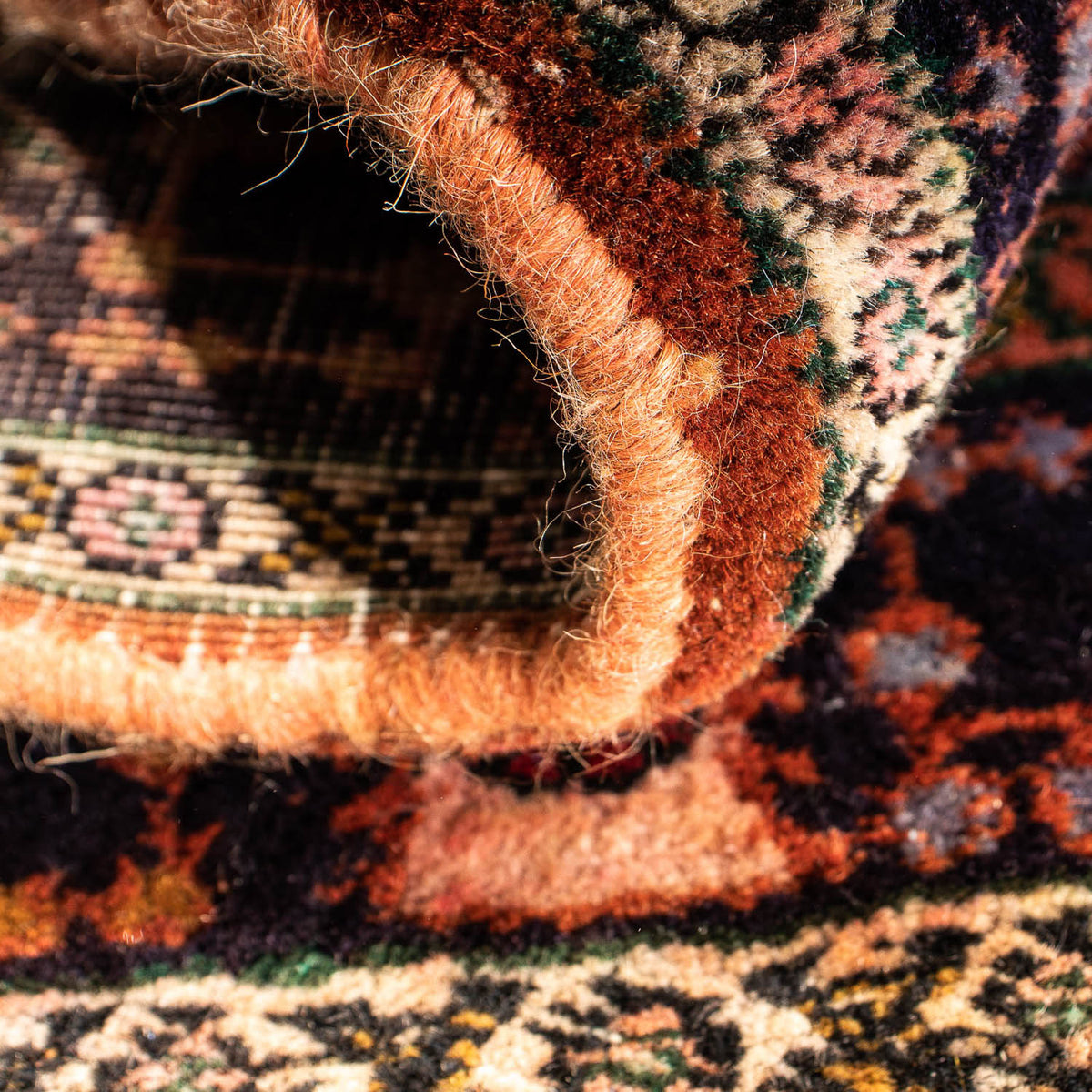 Persisk matta - Nomadic kvadrat  - 91 x 77 cm - ljusröd