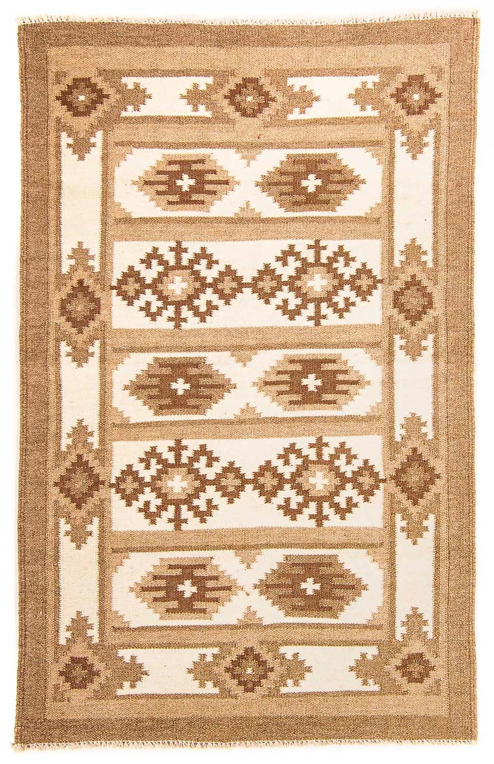 Kelim matta - trendig - 149 x 92 cm - beige