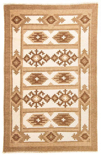 Kelim matta - trendig - 149 x 92 cm - beige