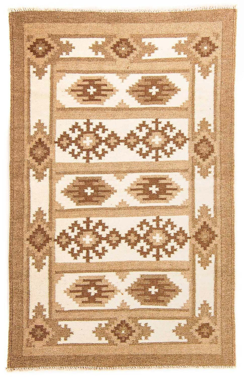Kelim matta - trendig - 149 x 92 cm - beige