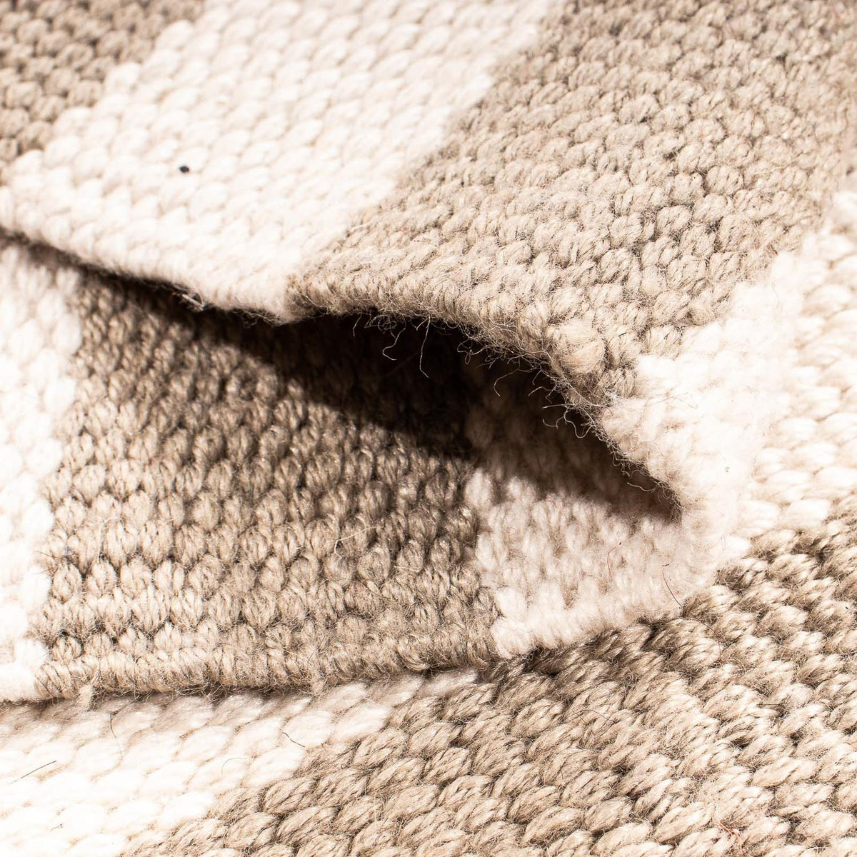 Kelim matta - trendig kvadrat  - 68 x 64 cm - beige