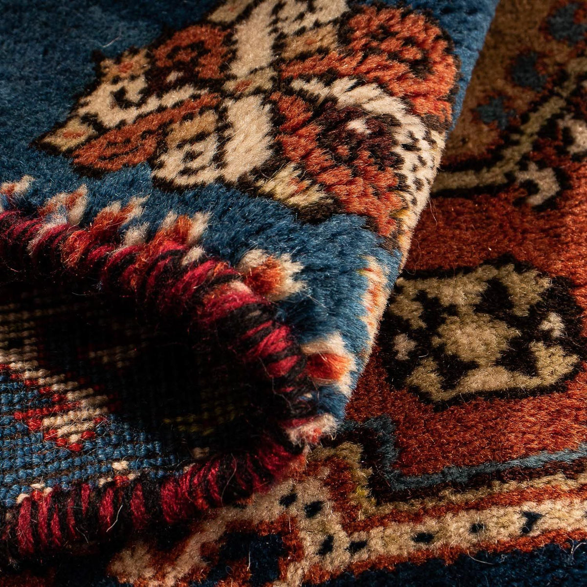 Persisk matta - Nomadic kvadrat  - 70 x 68 cm - mörkblå