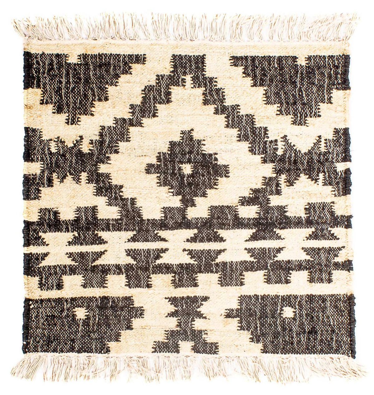Kelim matta - trendig kvadrat  - 64 x 64 cm - beige