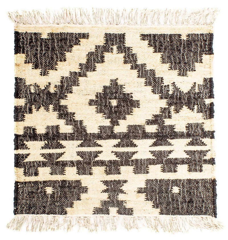 Kelim matta - trendig kvadrat  - 64 x 64 cm - beige