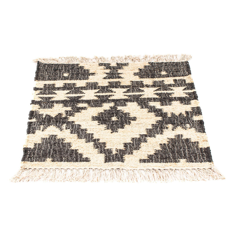 Kelim matta - trendig kvadrat  - 64 x 64 cm - beige