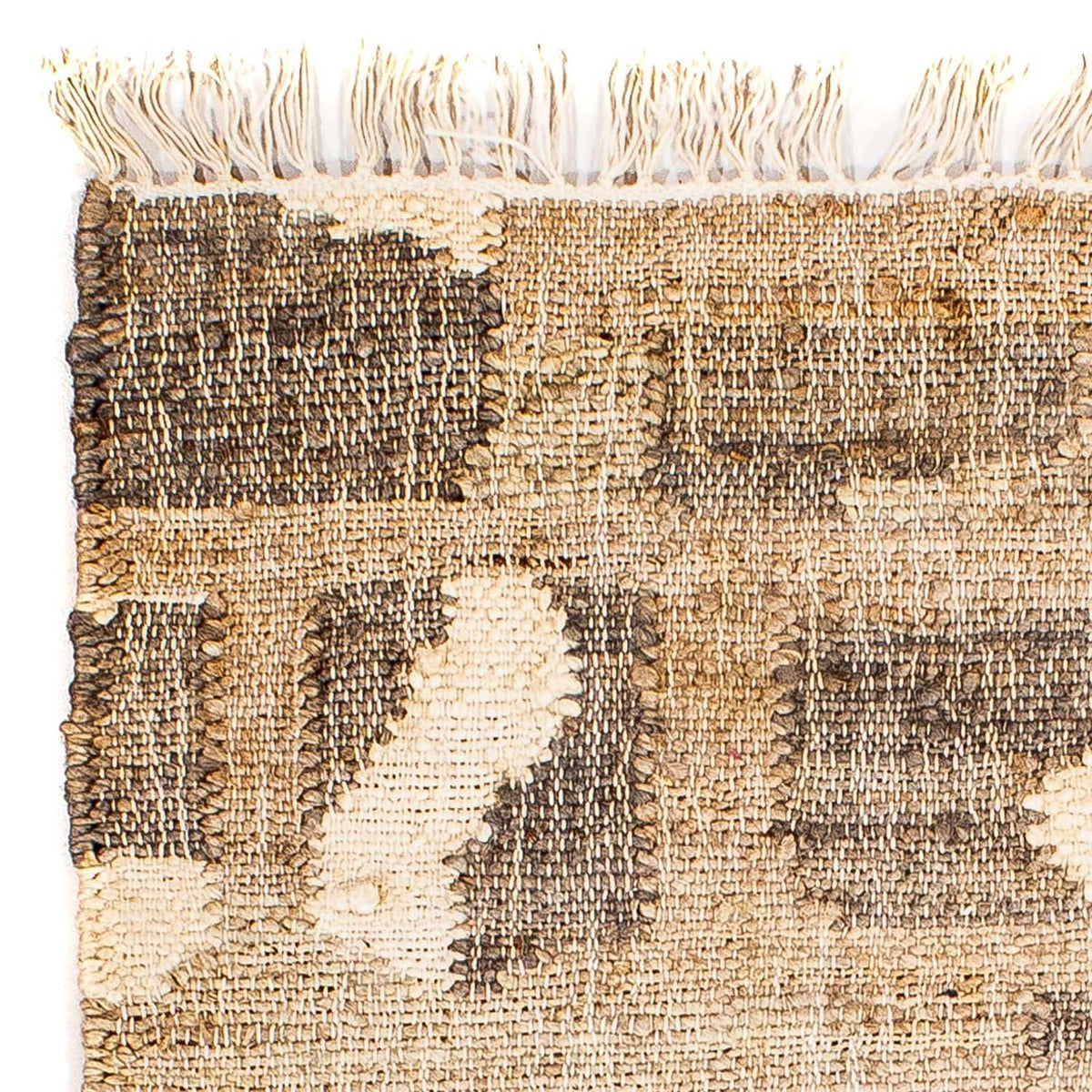 Kelim matta - trendig kvadrat  - 62 x 61 cm - ljusbrun