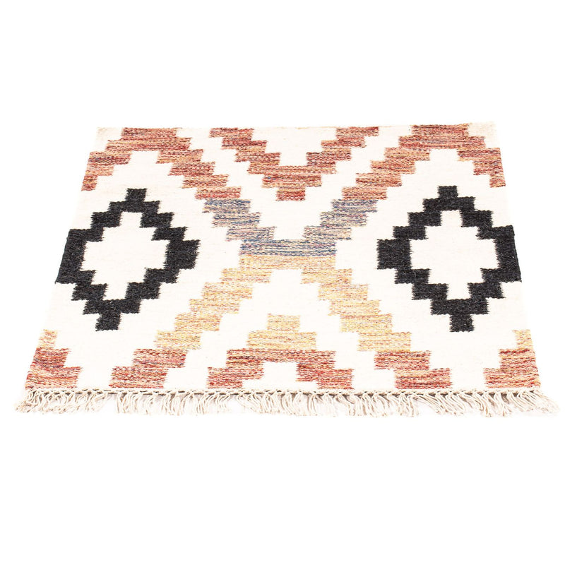 Kelim matta - trendig kvadrat  - 69 x 67 cm - beige