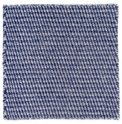 Kelim matta - trendig kvadrat  - 63 x 62 cm - mörkblå