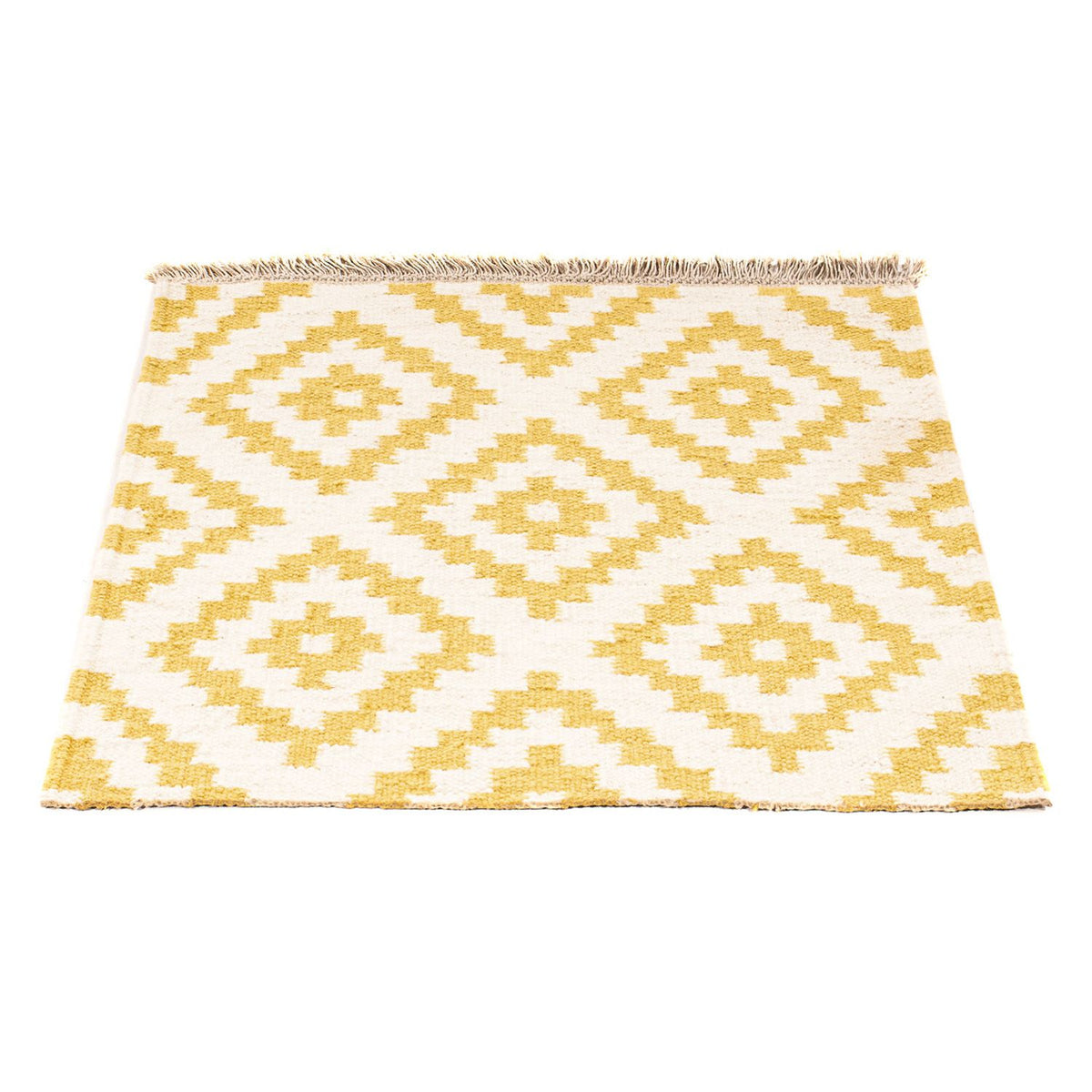 Kelim matta - trendig kvadrat  - 80 x 72 cm - beige