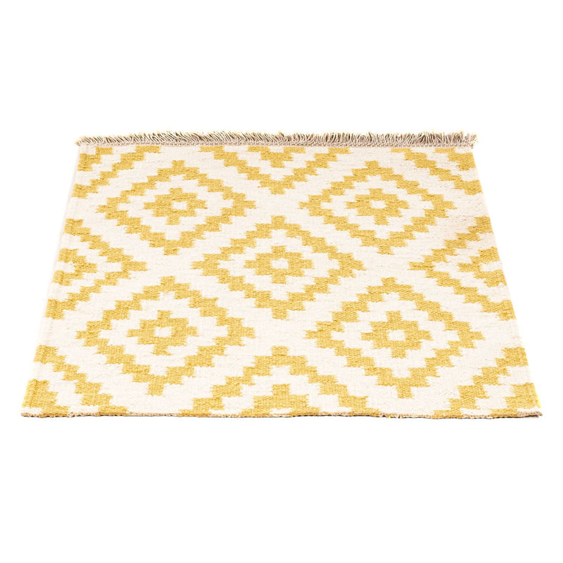 Kelim matta - trendig kvadrat  - 80 x 72 cm - beige