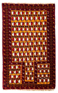 Baluch-matta - 129 x 75 cm - mörkröd