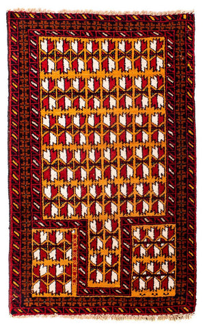 Baluch-matta - 129 x 75 cm - mörkröd