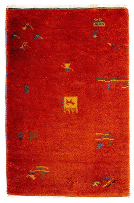 Gabbeh-matta - Indus - 90 x 60 cm - röd