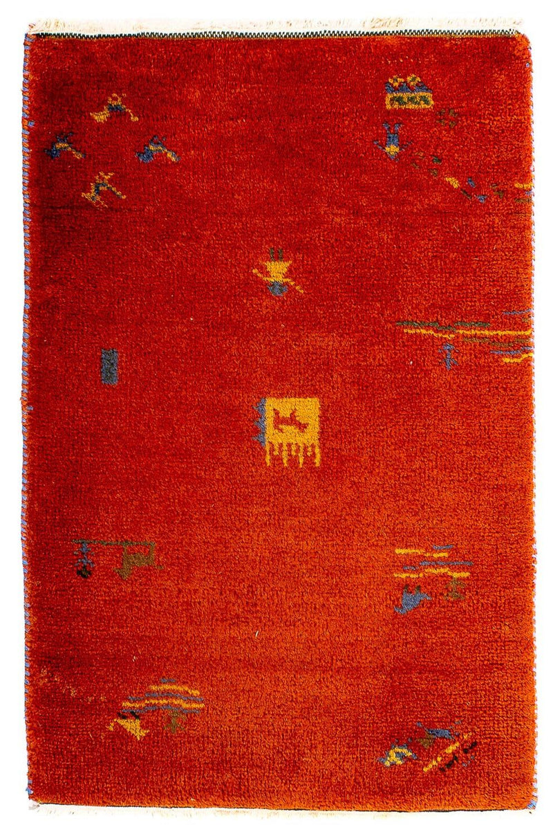 Gabbeh-matta - Indus - 90 x 60 cm - röd