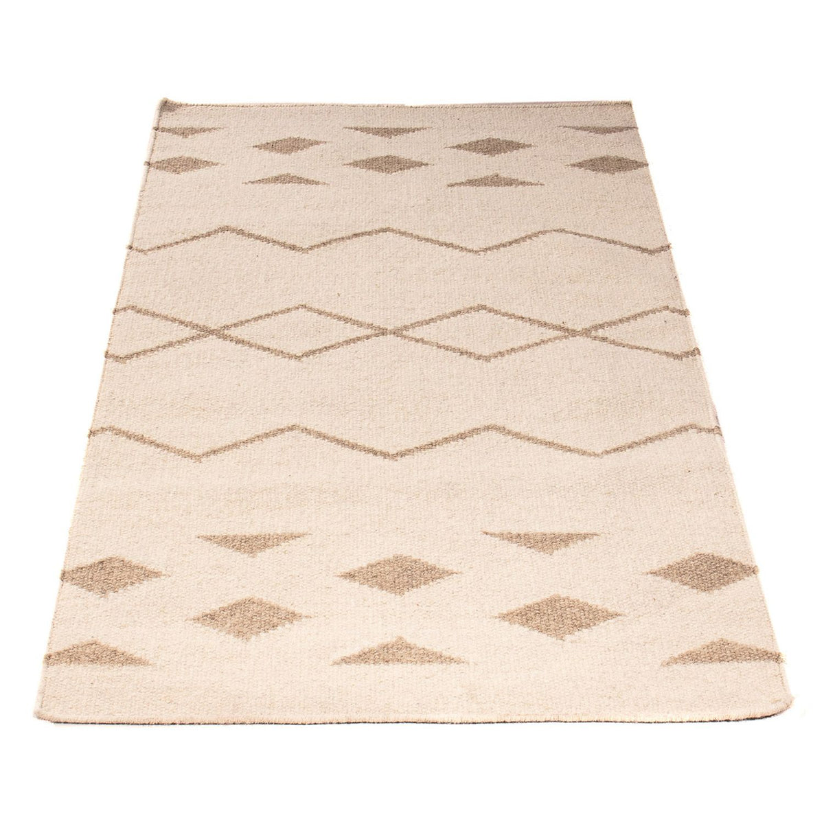 Kelim matta - trendig - 150 x 76 cm - beige
