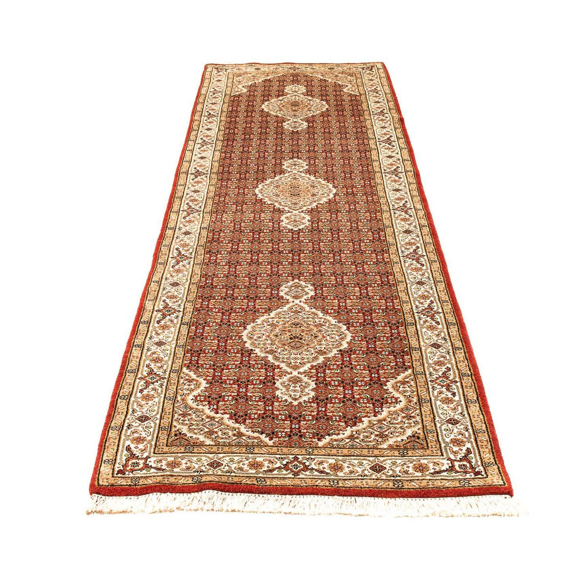 Runner Orientaliska mattor - Tabriz - 296 x 83 cm - mörkröd