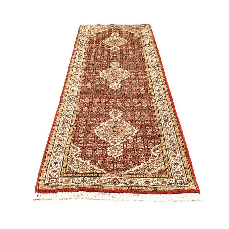 Runner Orientaliska mattor - Tabriz - 296 x 83 cm - mörkröd