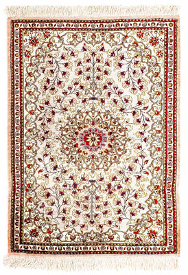 Silk Carpet - Ghom Silk - Premium - 80 x 59 cm - beige